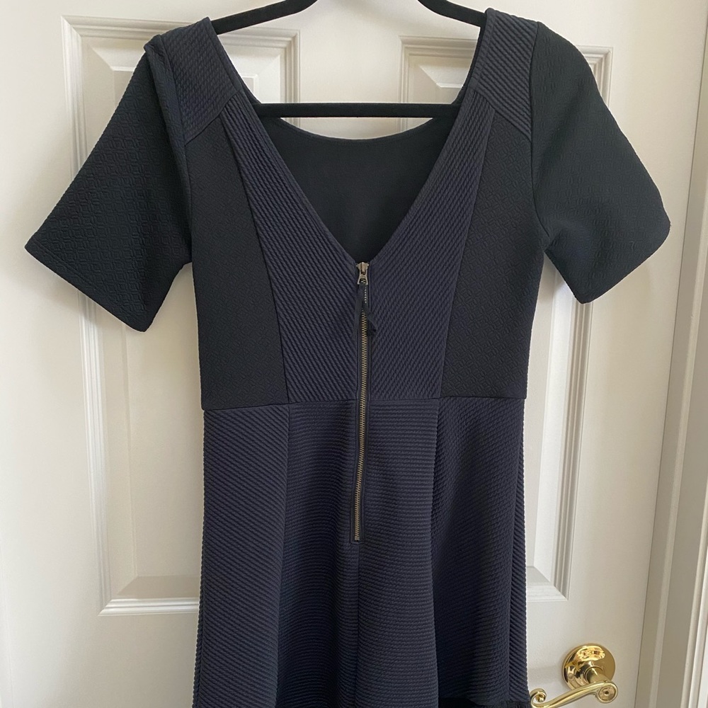 Navy Ruffled Dress by HD IN PARIS